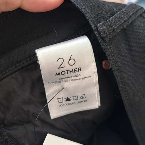 Mother Women’s High Rise Insider Crop Step Fray Black Denim Jeans- Size 26 - Picture 6 of 8